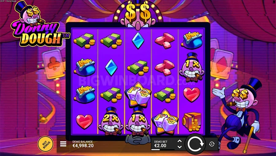 Donny Dough free demo running on a laptop screen